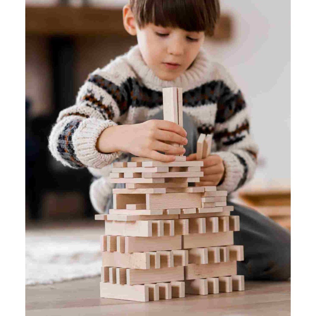 Houten Blokkenset - 200-Delig - Veilig - Creatief Speelgoed voor Kinderen - SpeelSterk SpeelSterk