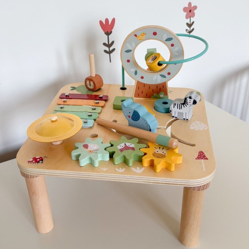 5-in-1 Houten Activiteitentafel - Groen - Educatief en Veilig - SpeelSterk SpeelSterk