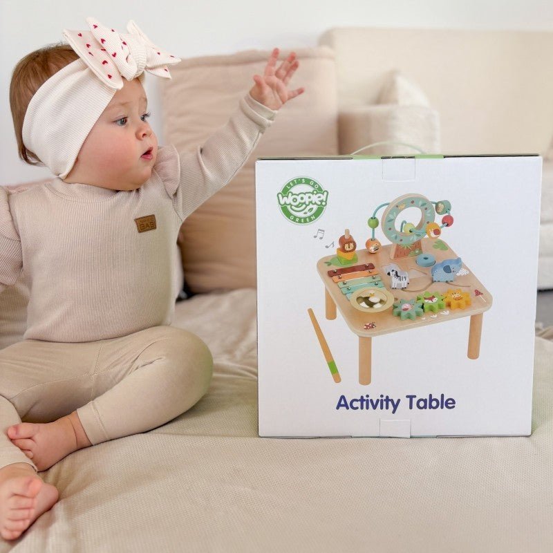 5-in-1 Houten Activiteitentafel - Groen - Educatief en Veilig - SpeelSterk SpeelSterk