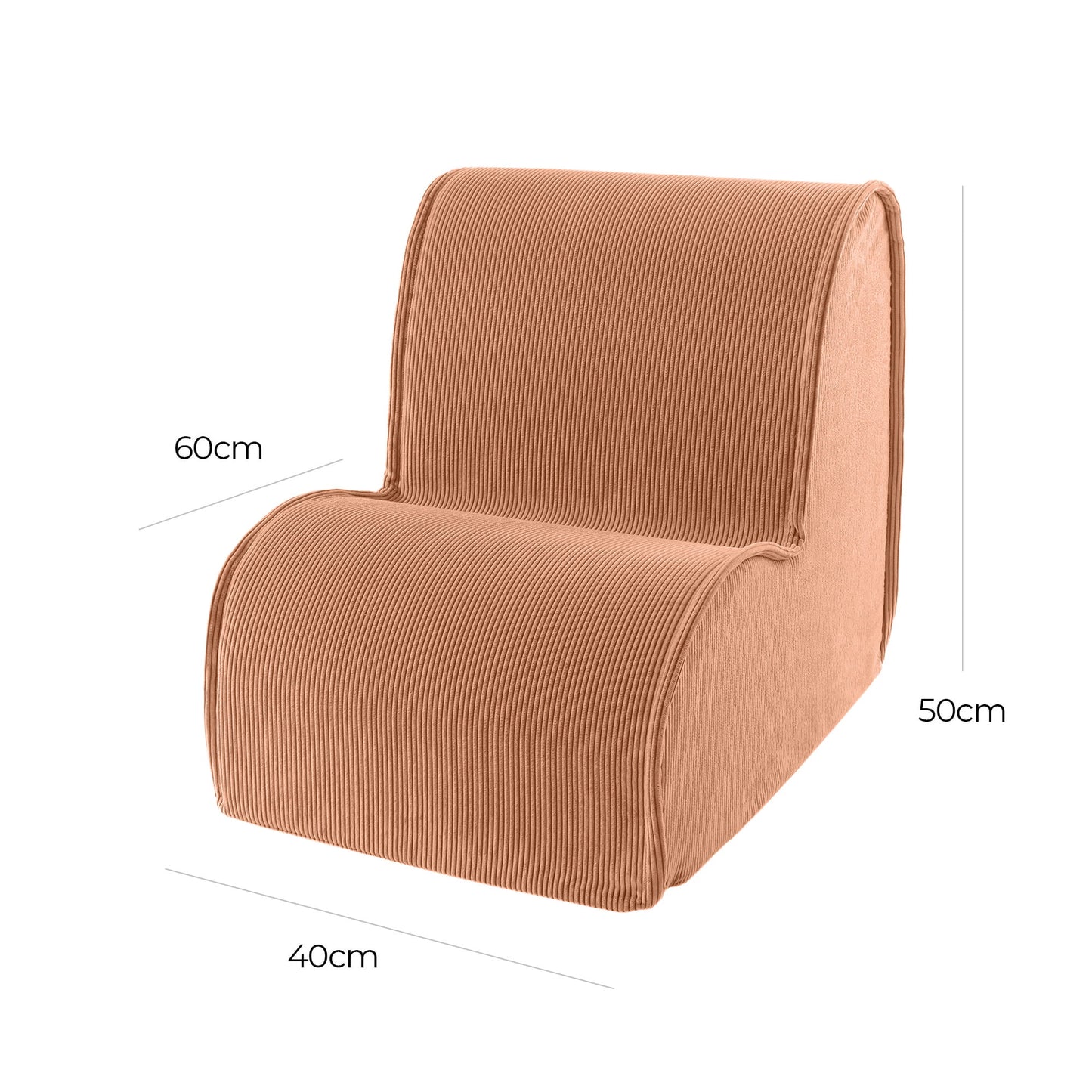 Corduroy Kinderfauteuil - Licht Bruin - Veilig En Comfortabel Meubel - SpeelSterk SpeelSterk