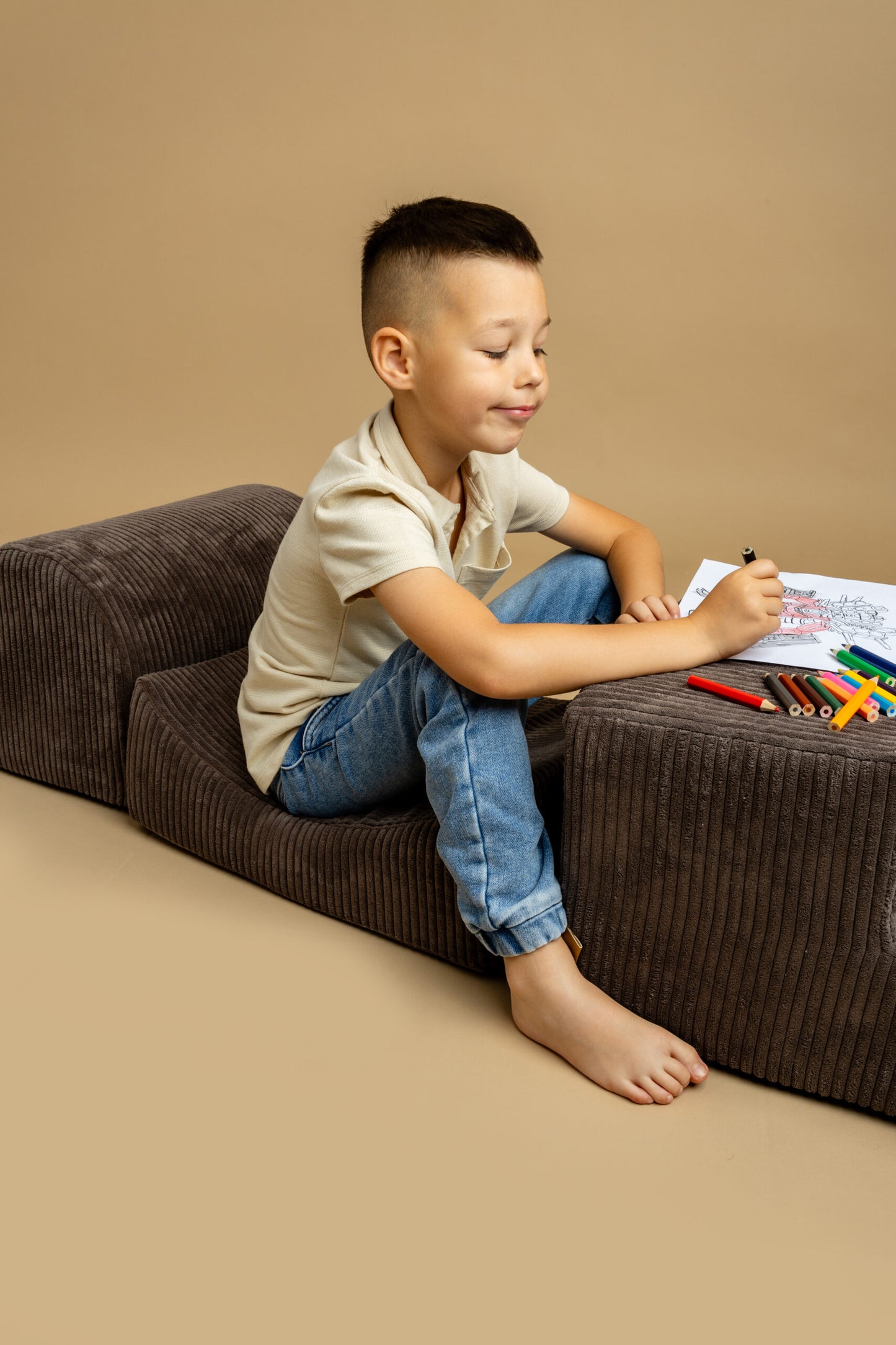 Vormenset - Bruin - Creatief Spel - Veilig en Educatief - SpeelSterk SpeelSterk