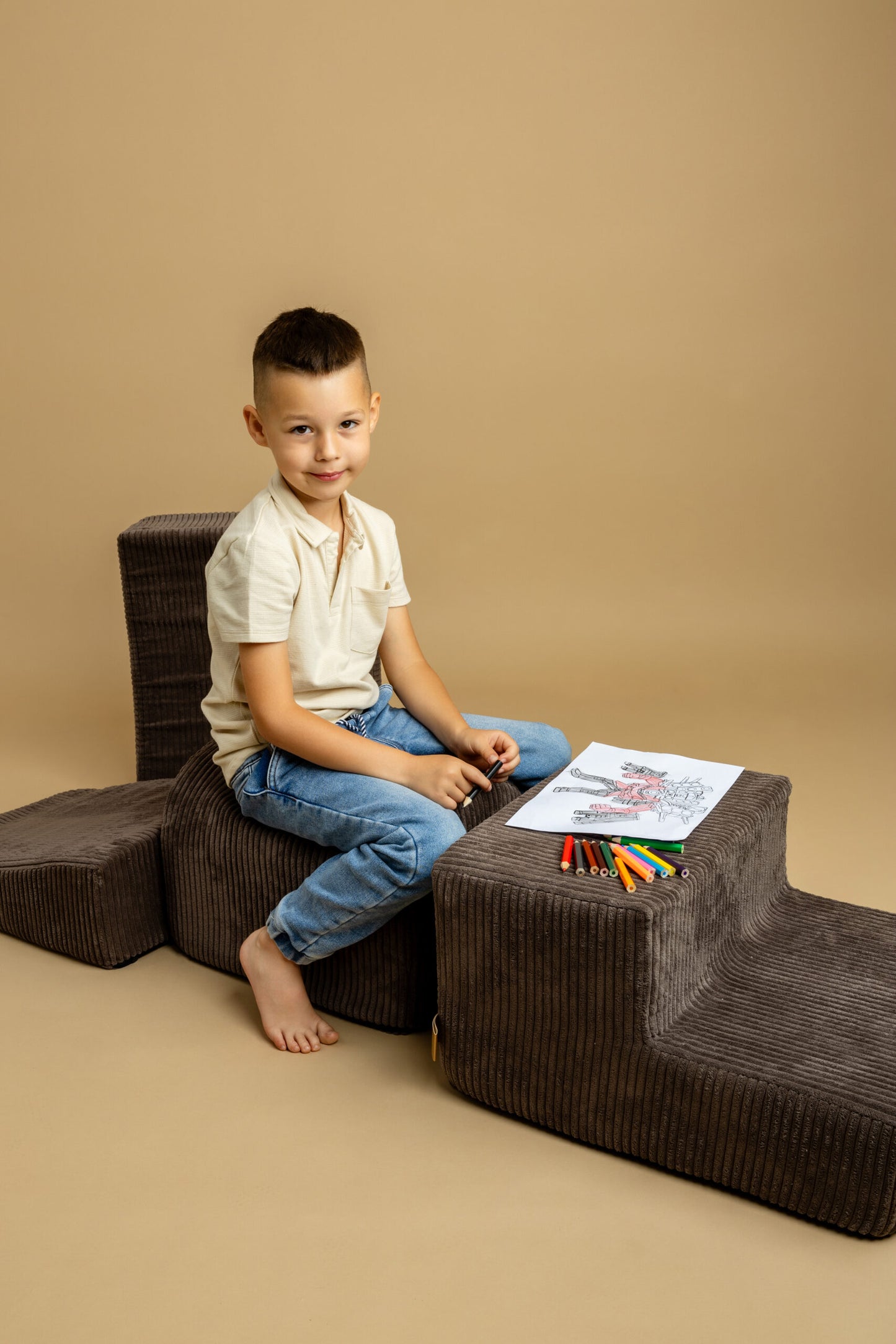 Vormenset - Bruin - Creatief Spel - Veilig en Educatief - SpeelSterk SpeelSterk