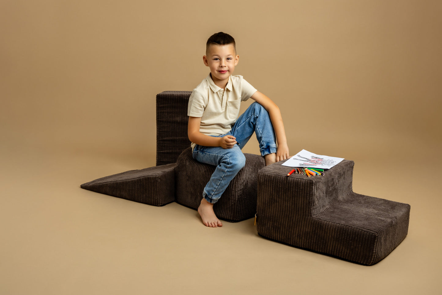 Vormenset - Bruin - Creatief Spel - Veilig en Educatief - SpeelSterk SpeelSterk