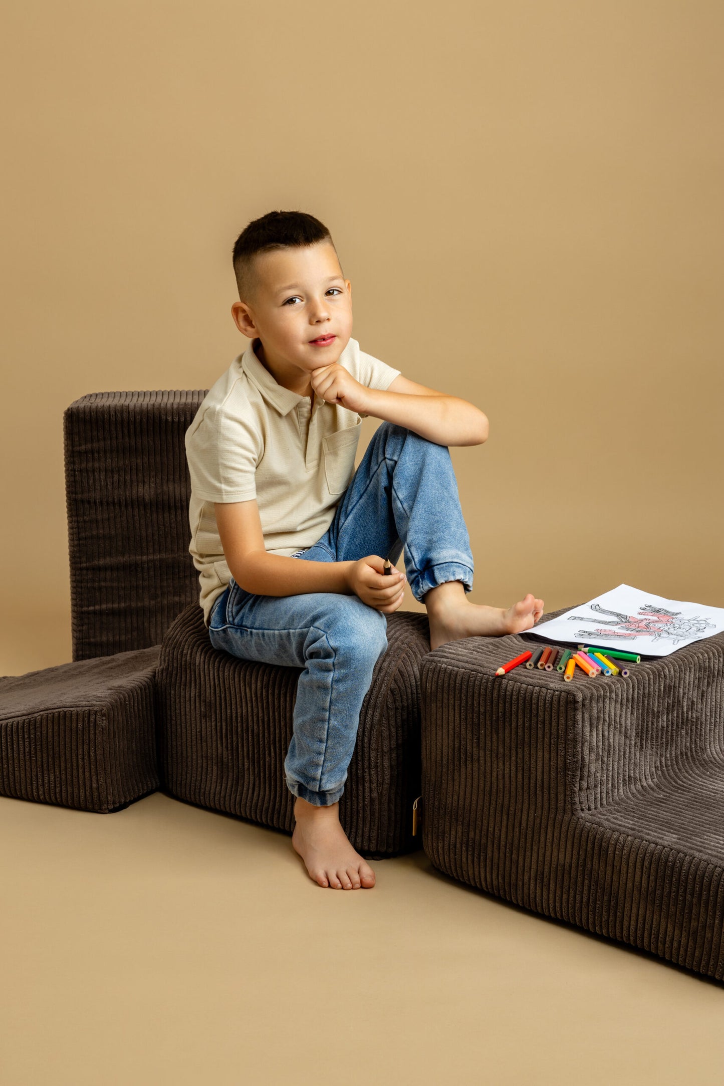 Vormenset - Bruin - Creatief Spel - Veilig en Educatief - SpeelSterk SpeelSterk
