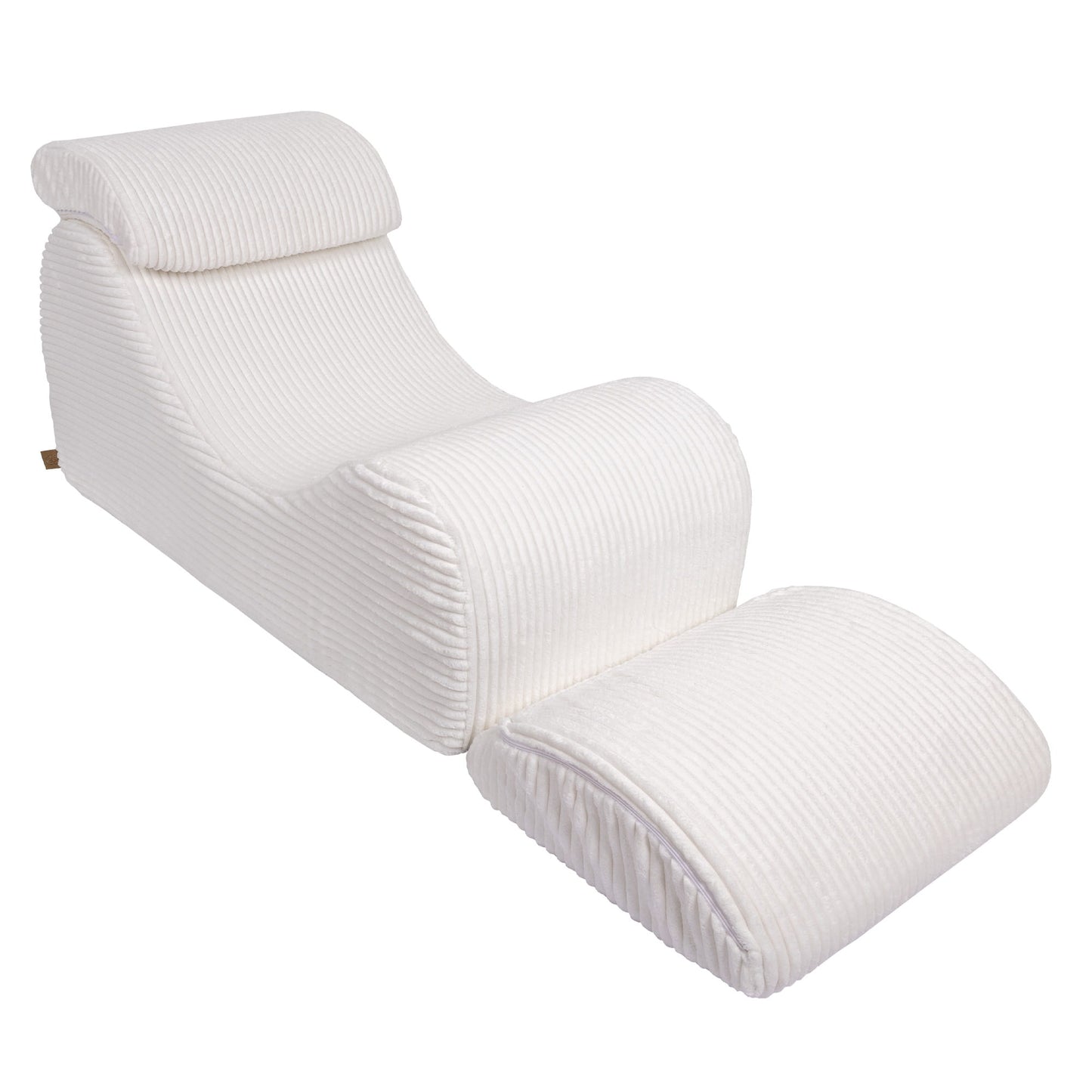 Wave Lounger - Witte Furrycord - Zacht en Comfortabel Speelmeubel - SpeelSterk SpeelSterk