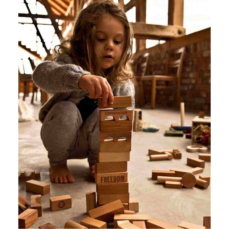 Blokken Set 100 - Natuurlijke Kleuren - Educatief en Creatief Speelgoed - SpeelSterk SpeelSterk