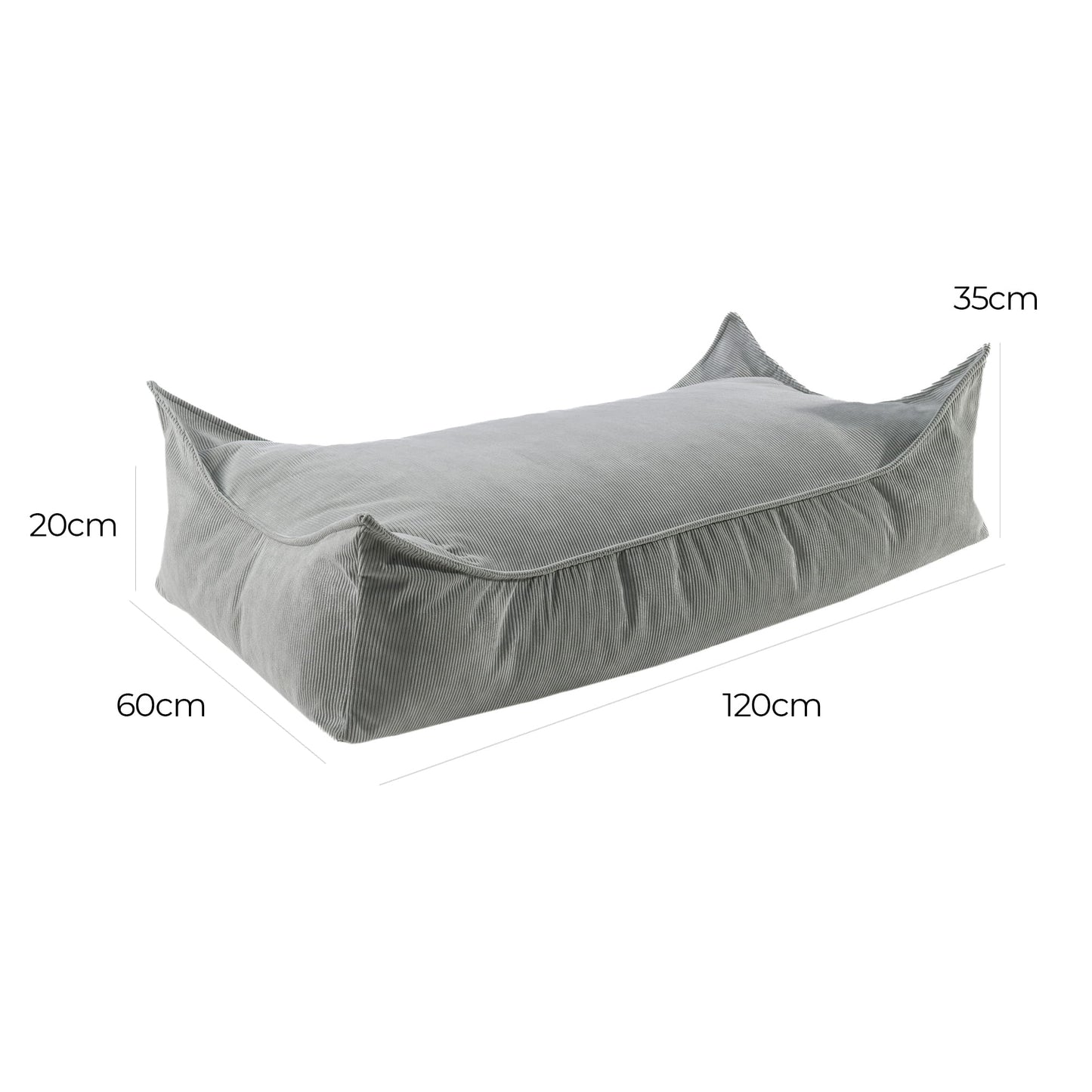 Corduroy Pouf Rechthoekig - Diverse Kleuren - Zacht en Veilig Speelcomfort - SpeelSterk SpeelSterk