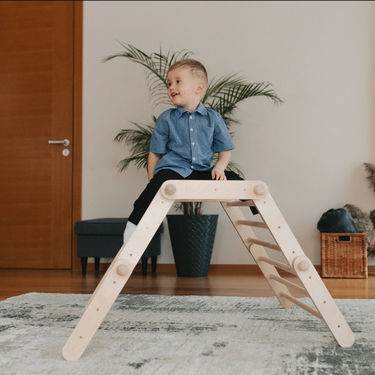 FIPITRI Klimdriehoek - Hout - Veilig Speeltoestel Voor Kinderen - SpeelSterk SpeelSterk