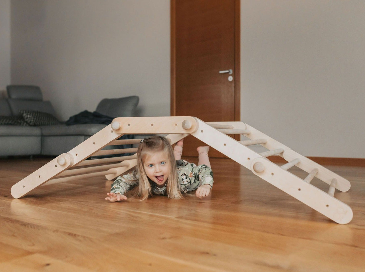 FIPITRI Klimdriehoek - Hout - Veilig Speeltoestel Voor Kinderen - SpeelSterk SpeelSterk