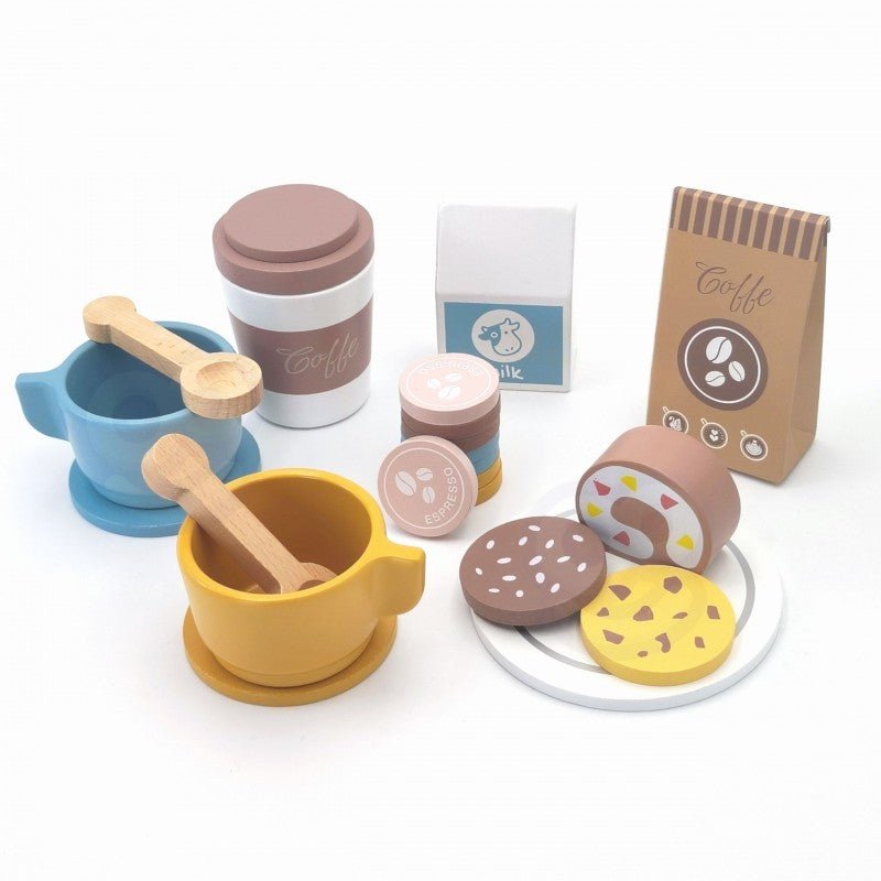 Houten Barista Set - Kleurrijk - Creatief Spel voor Jonge Barista's - SpeelSterk SpeelSterk