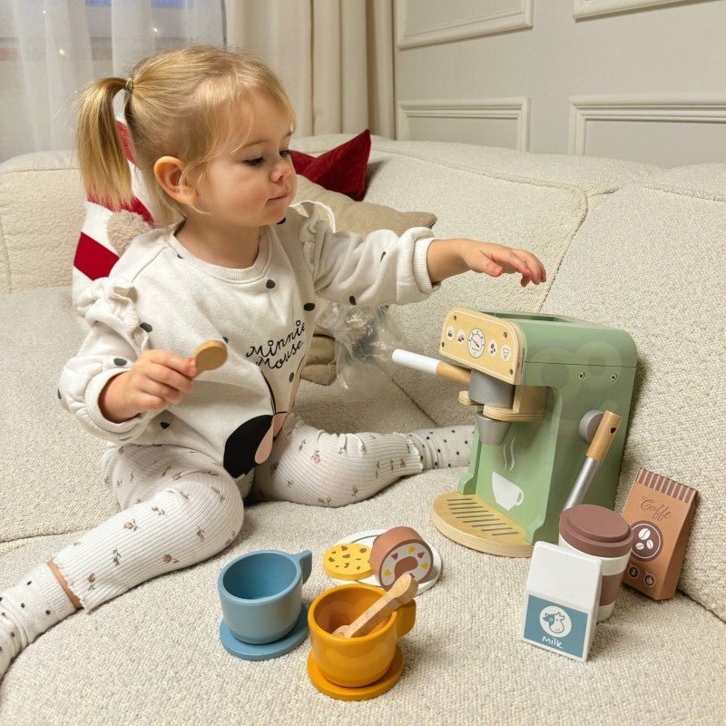 Houten Barista Set - Kleurrijk - Creatief Spel voor Jonge Barista's - SpeelSterk SpeelSterk