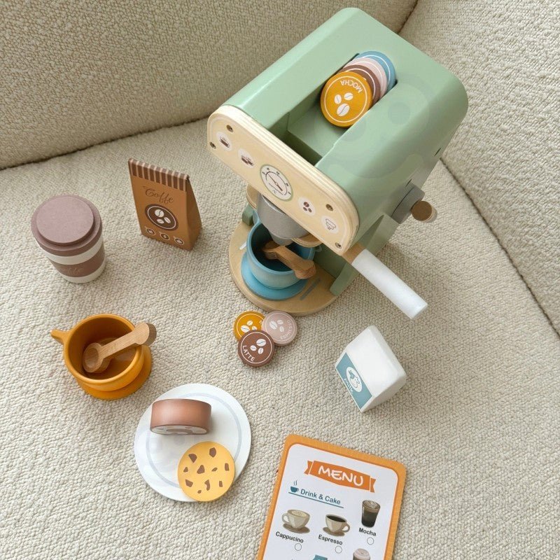 Houten Barista Set - Kleurrijk - Creatief Spel voor Jonge Barista's - SpeelSterk SpeelSterk