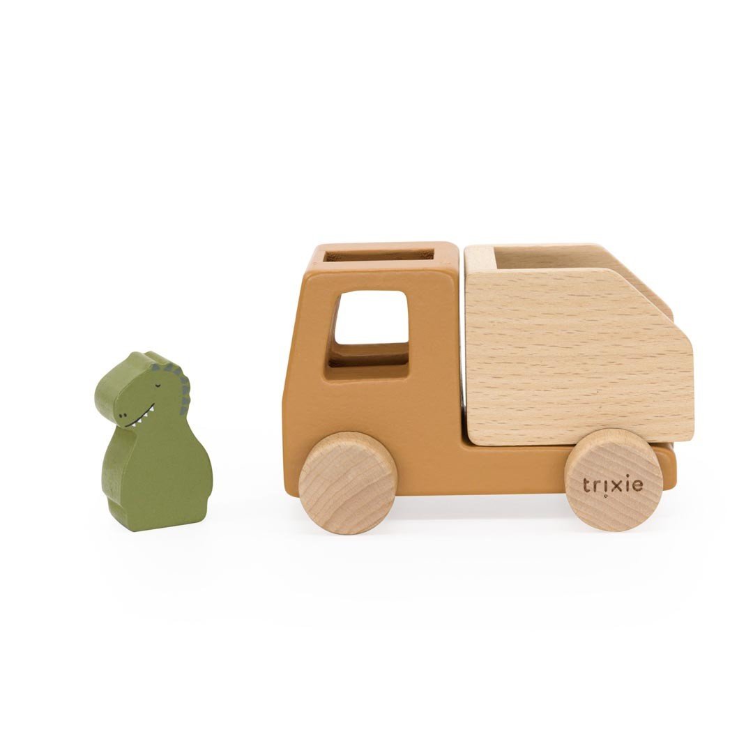 Houten Bouwvoertuigen - Mixerset en Kiepwagen - Veilig en Kleurrijk - SpeelSterk SpeelSterk