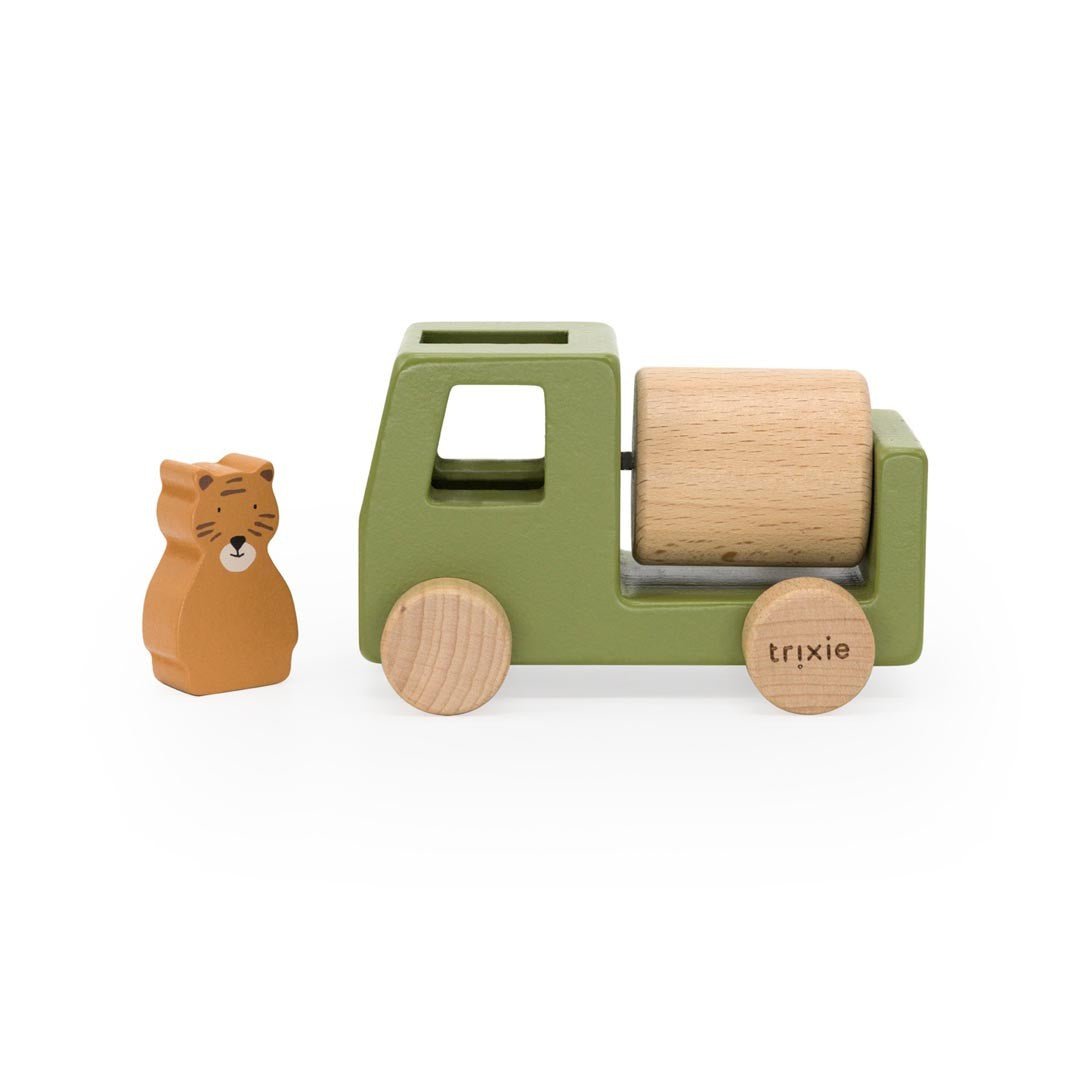 Houten Bouwvoertuigen - Mixerset en Kiepwagen - Veilig en Kleurrijk - SpeelSterk SpeelSterk