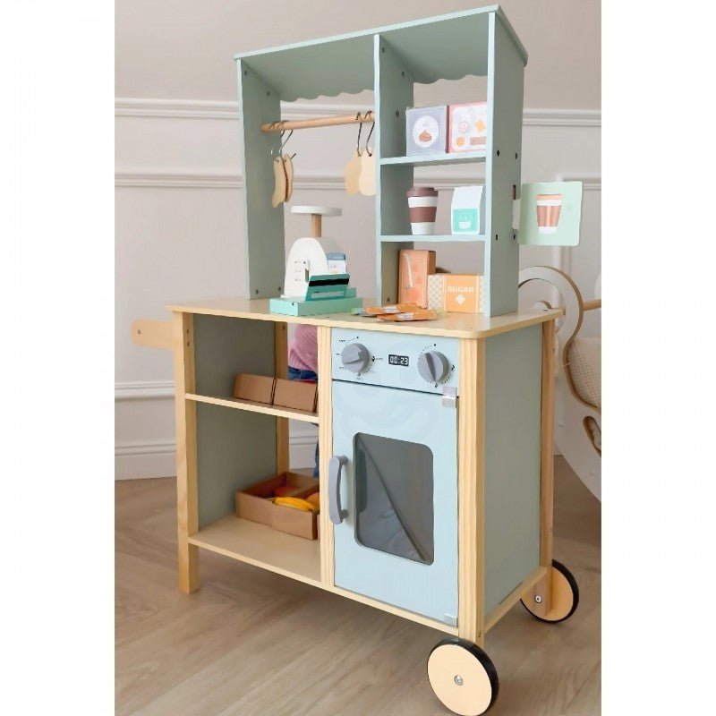 Houten Food Truck - Kleurrijk - Creatief Rollenspel - Veilig Hout - SpeelSterk SpeelSterk