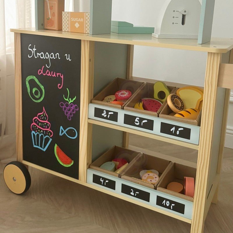 Houten Food Truck - Kleurrijk - Creatief Rollenspel - Veilig Hout - SpeelSterk SpeelSterk