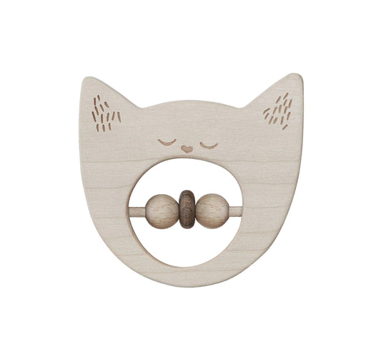 Houten Rammelaar - Natuurlijk Hout - Veilig Bijtspeeltje Voor Baby's - SpeelSterk