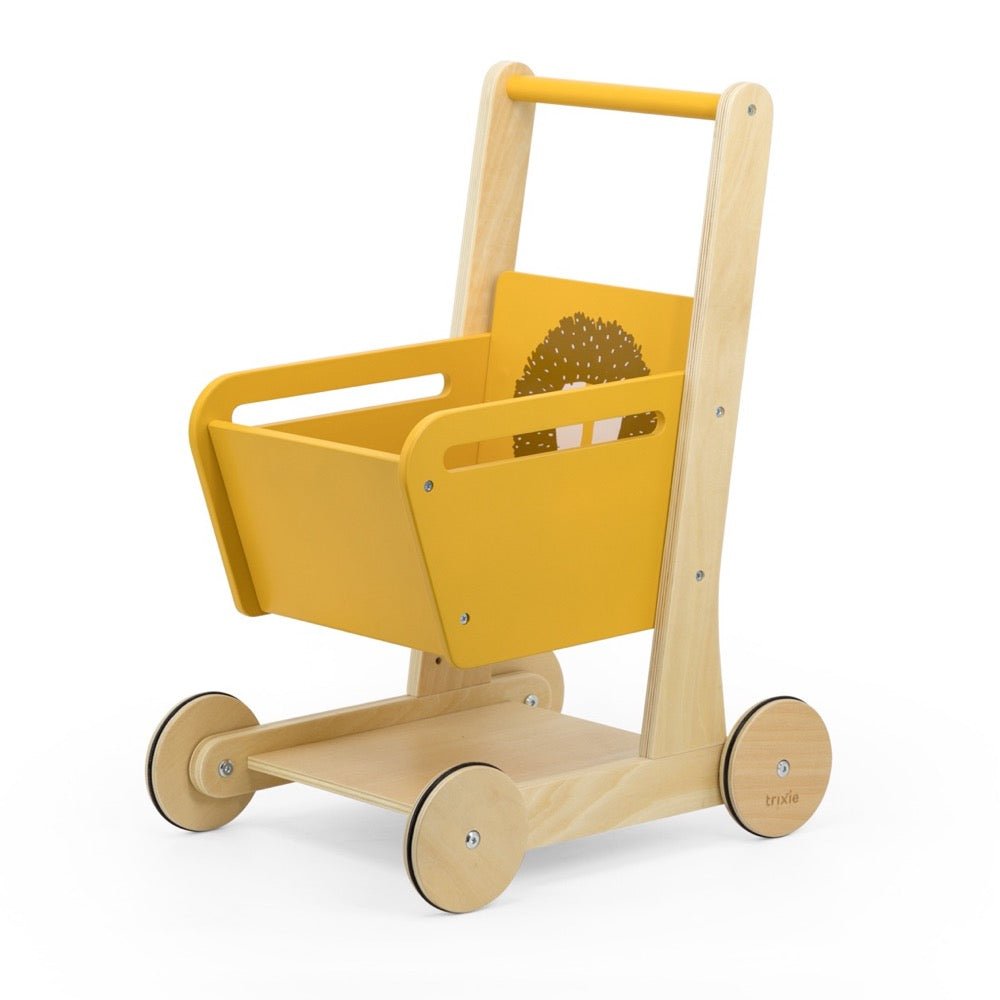 Houten Winkelwagen - Mr Lion - Veilig - Kleurrijk Speelgoed Voor Kinderen - SpeelSterk SpeelSterk