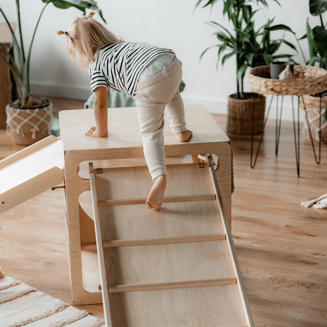 Klimkubus - Naturel - Veilig Houten Speelgoed Voor Ontwikkeling - SpeelSterk SpeelSterk
