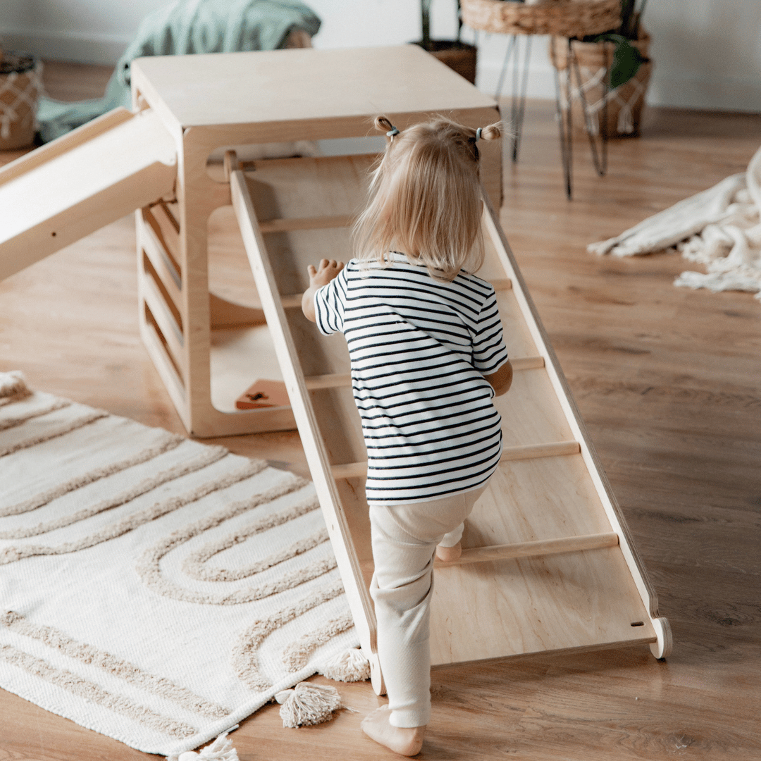Klimkubus - Naturel - Veilig Houten Speelgoed Voor Ontwikkeling - SpeelSterk SpeelSterk