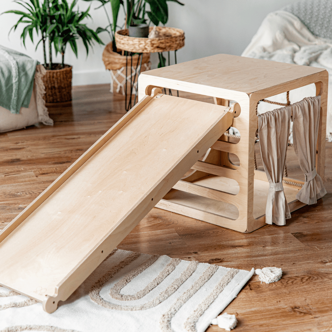 Klimkubus - Naturel - Veilig Houten Speelgoed Voor Ontwikkeling - SpeelSterk SpeelSterk