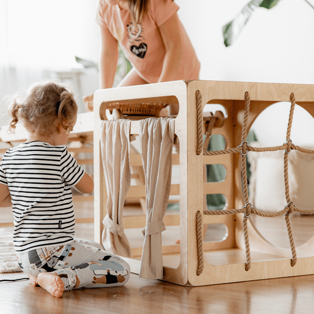 Klimkubus - Naturel - Veilig Houten Speelgoed Voor Ontwikkeling - SpeelSterk SpeelSterk