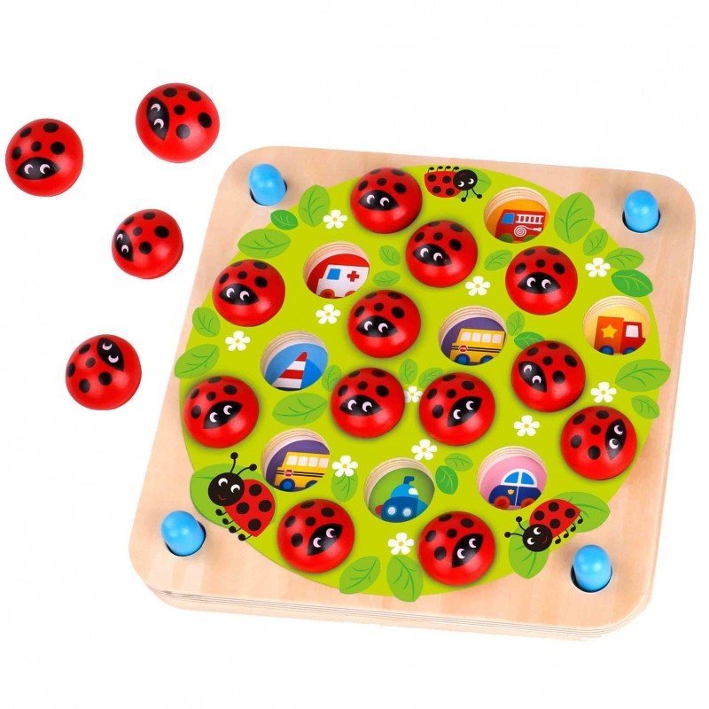 Lieveheersbeestje Geheugenspel - Rood - Educatief en Leuk Voor Peuters - SpeelSterk SpeelSterk