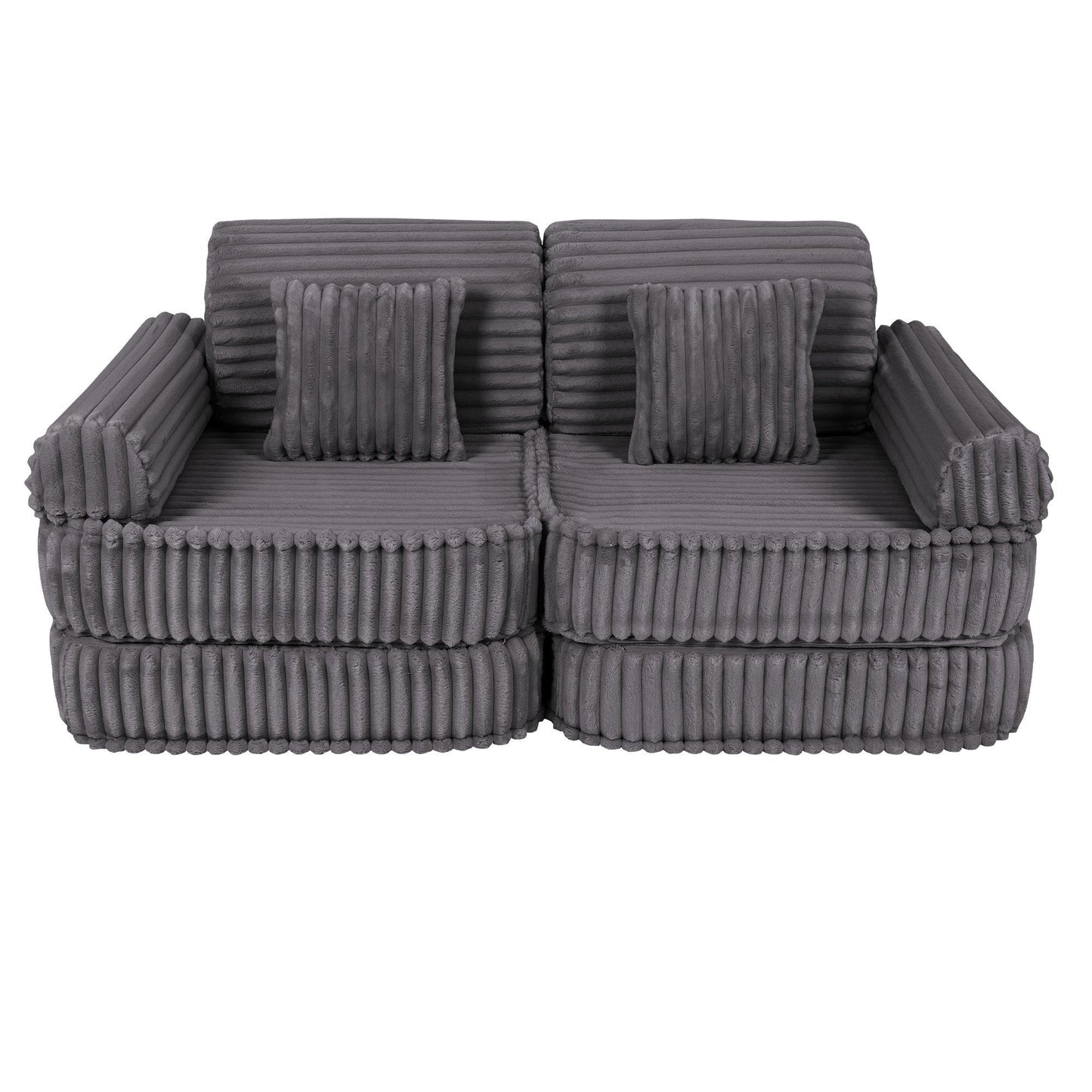 Modulaire Kindersofa - Donker Grijs - Creatief En Comfortabel - SpeelSterk SpeelSterk