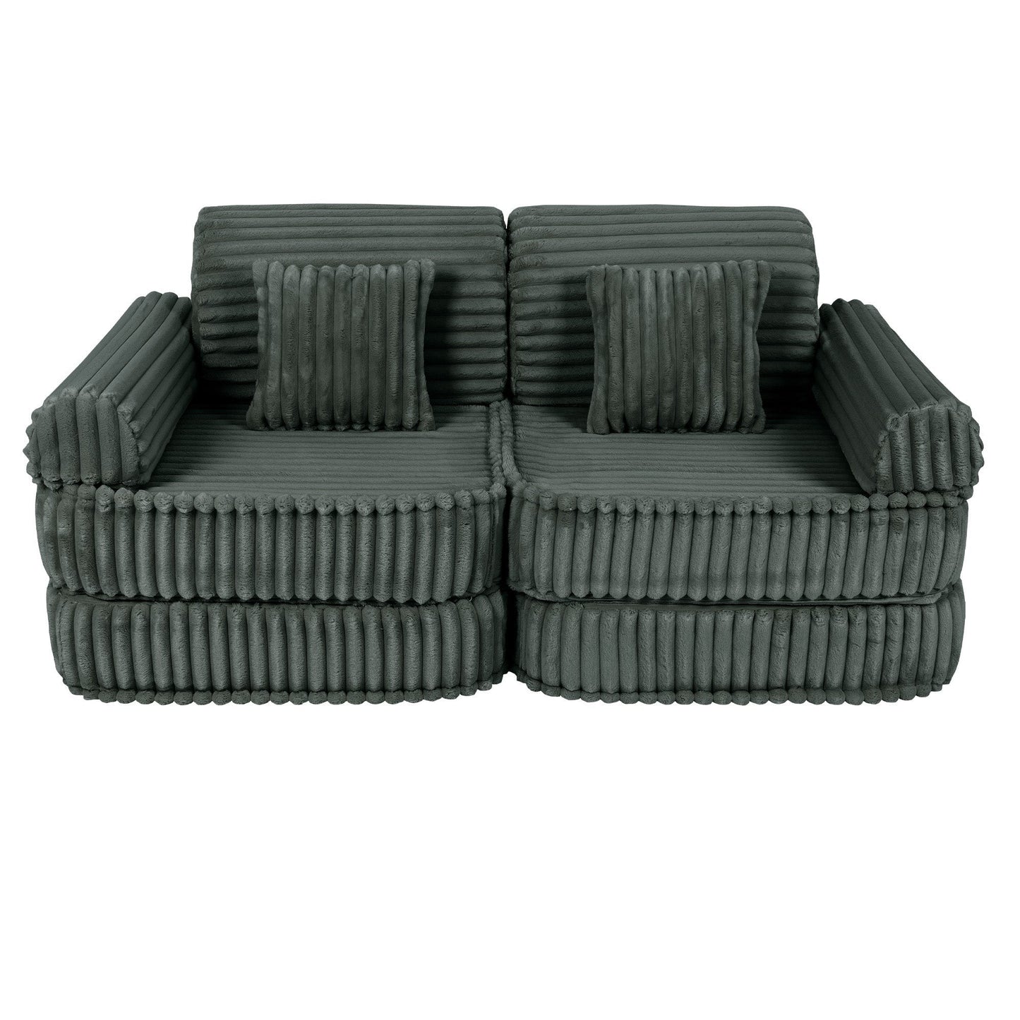 Modulaire Kindersofa - Donker Groen - Comfortabel - Stijlvol - Ontwikkeling - SpeelSterk SpeelSterk