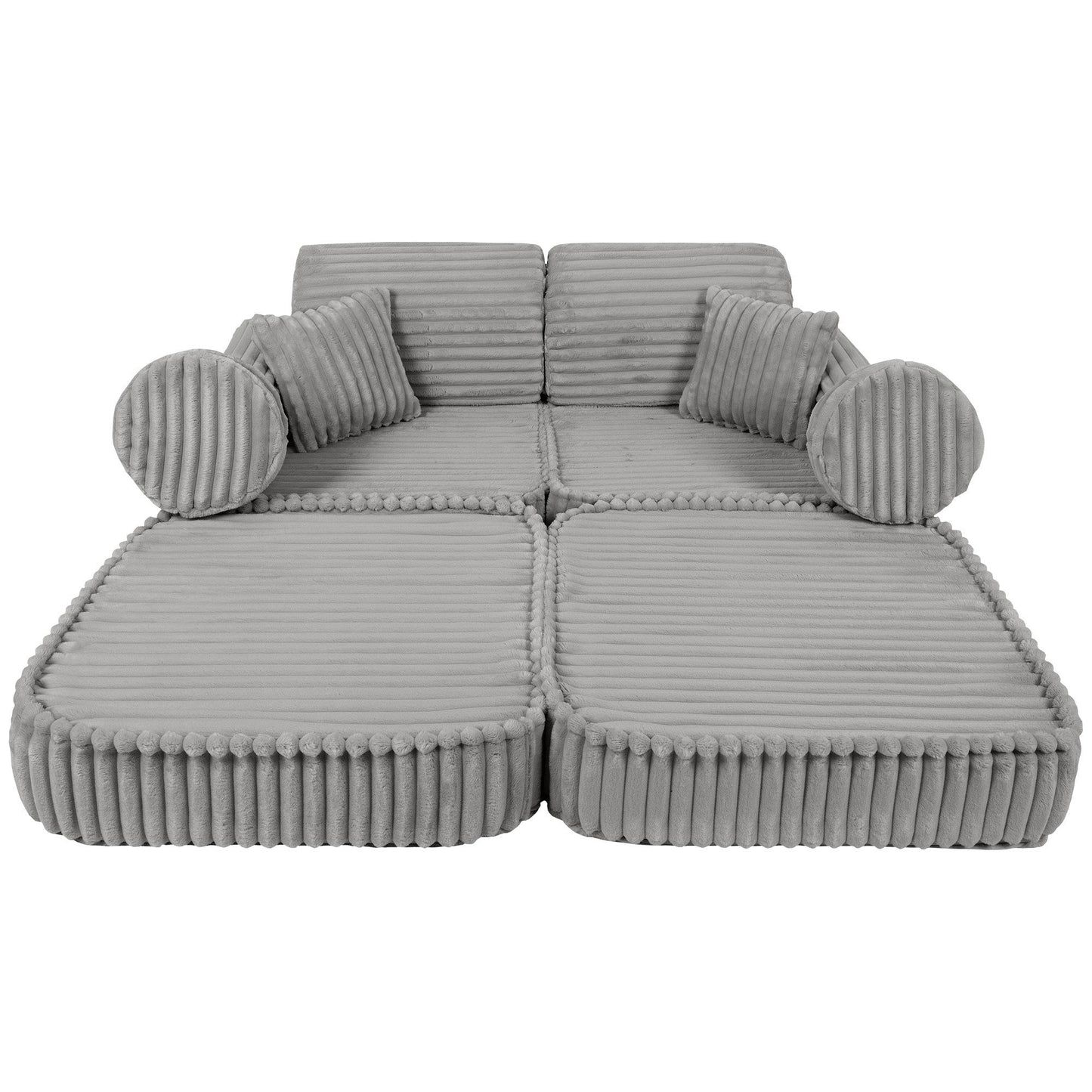 Modulaire Kindersofa - Grijs - Veilig - Comfortabel Meubel voor Kinderen - SpeelSterk SpeelSterk