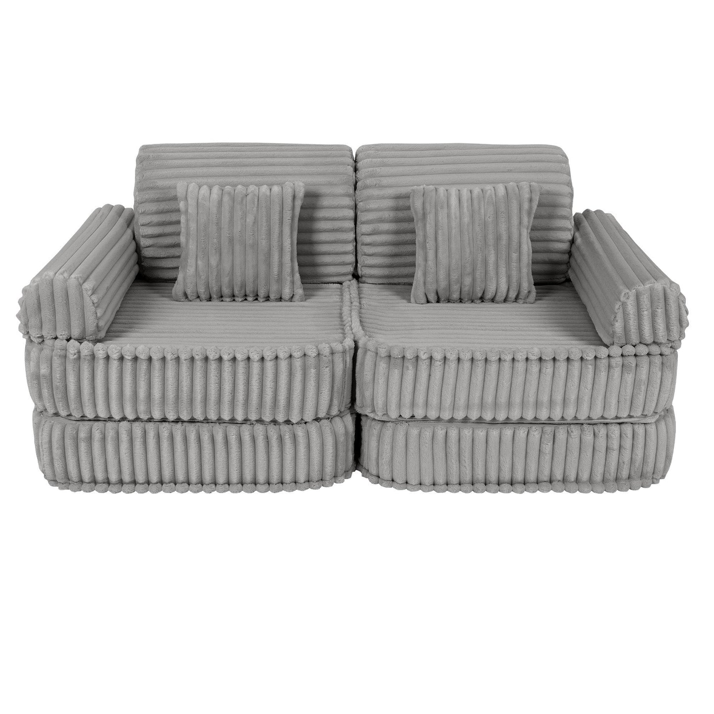 Modulaire Kindersofa - Grijs - Veilig - Comfortabel Meubel voor Kinderen - SpeelSterk SpeelSterk