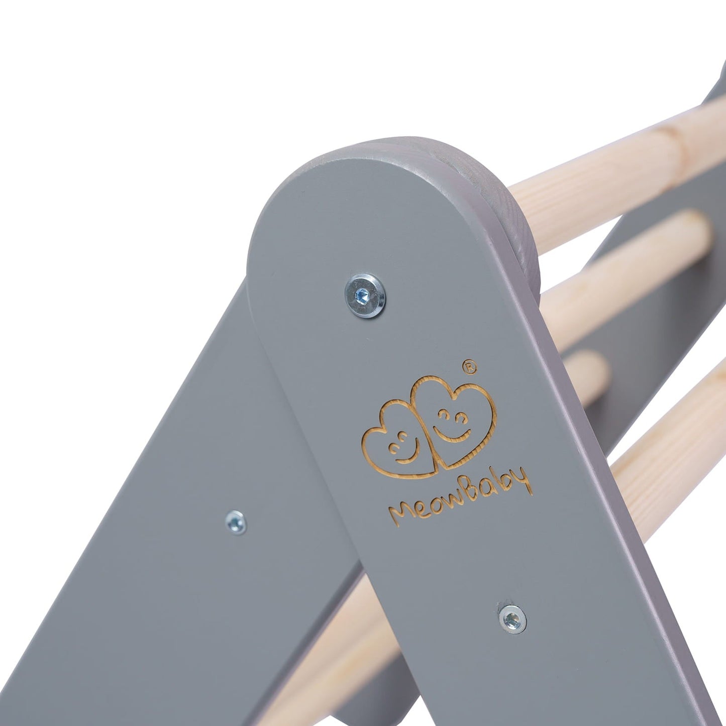 Montessori Driehoekladder - Grijs - Veilig Klimtoestel Voor Kinderen - SpeelSterk SpeelSterk