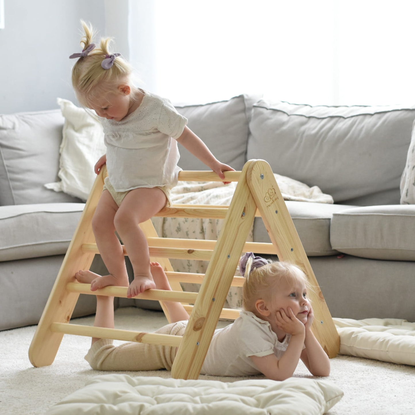 Montessori Driehoekladder - Naturel - Veilig - Educatief Speelproduct - SpeelSterk SpeelSterk