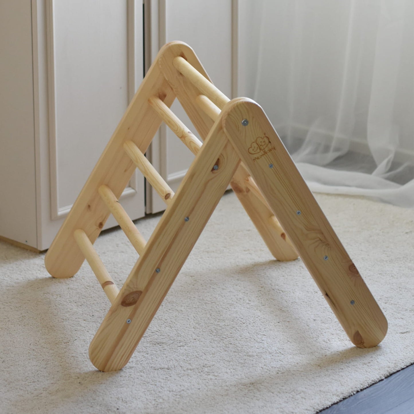 Montessori Driehoekladder - Naturel - Veilig - Educatief Speelproduct - SpeelSterk SpeelSterk