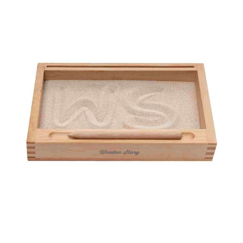 Montessori Schrijftray - Houtkleurig - Educatief en Veilig Speelproduct - SpeelSterk SpeelSterk