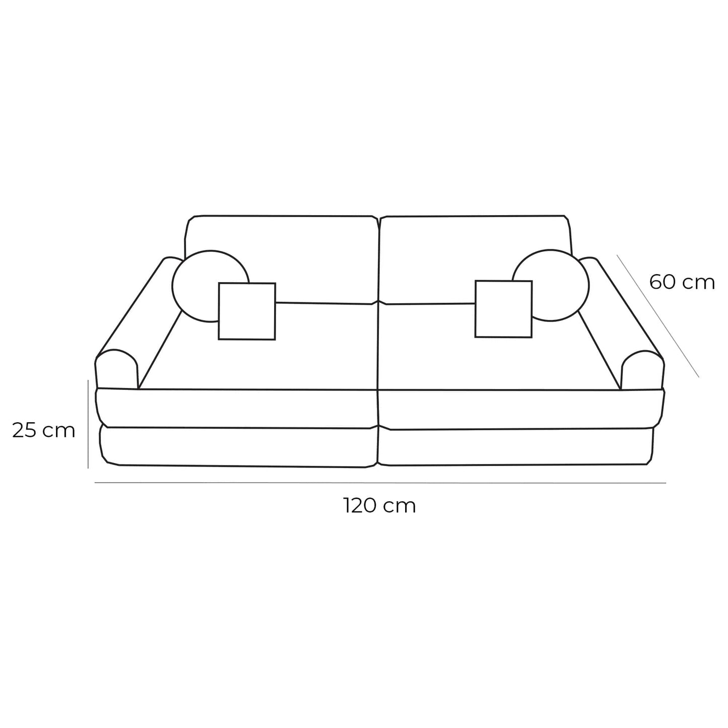 Pocket Sofa - Grijs - Veilig En Comfortabel Voor Kinderen - SpeelSterk SpeelSterk