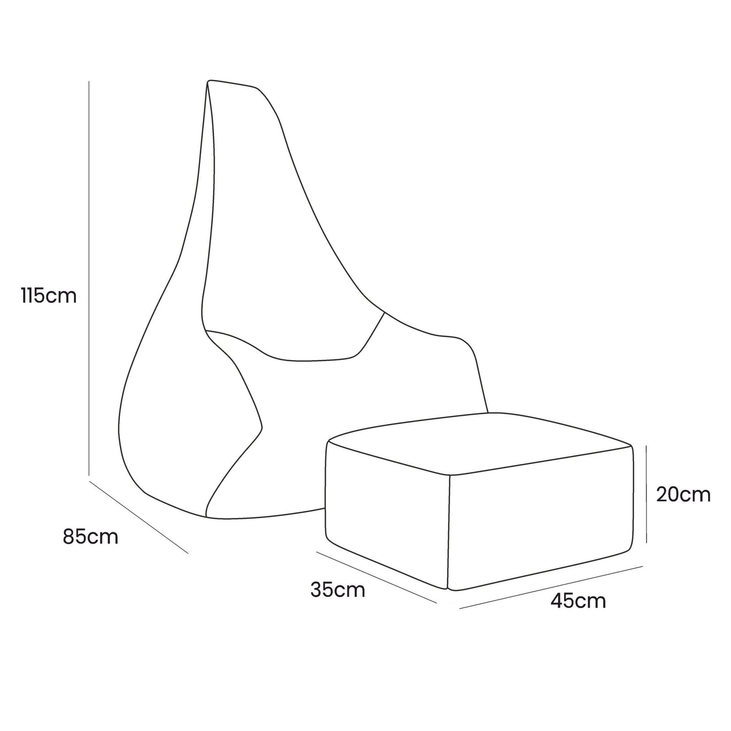 Tearo Kinderzitzak - Beige - Comfortabel Met Voetensteun - SpeelSterk SpeelSterk