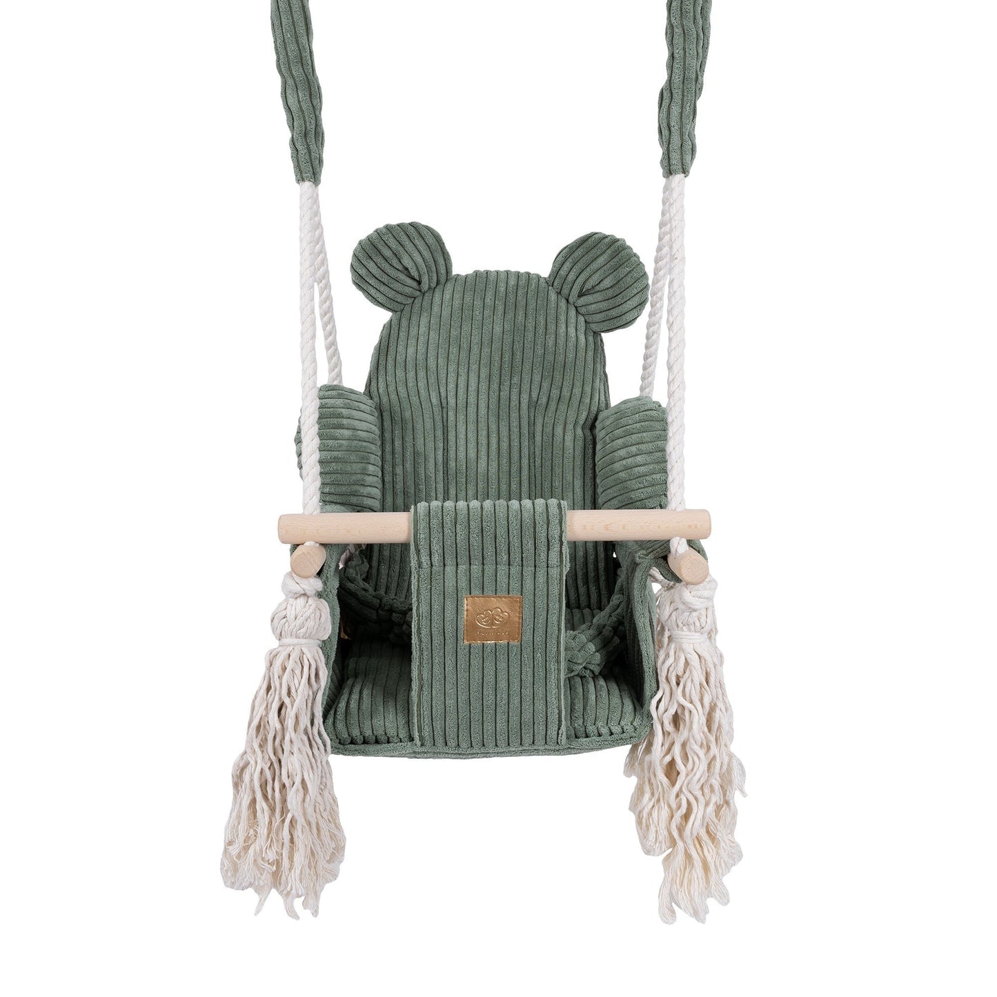 Vierkante Babyschommel - Olijf Groen - Veilig en Comfortabel Design - SpeelSterk SpeelSterk