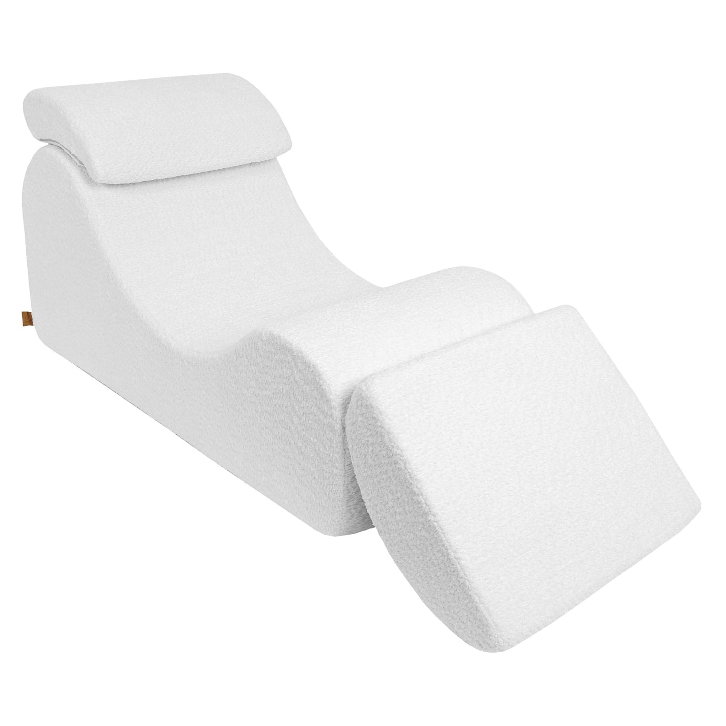 Wave Lounger Boucle - Wit - Comfortabel - Modern Design voor Kinderen - SpeelSterk SpeelSterk