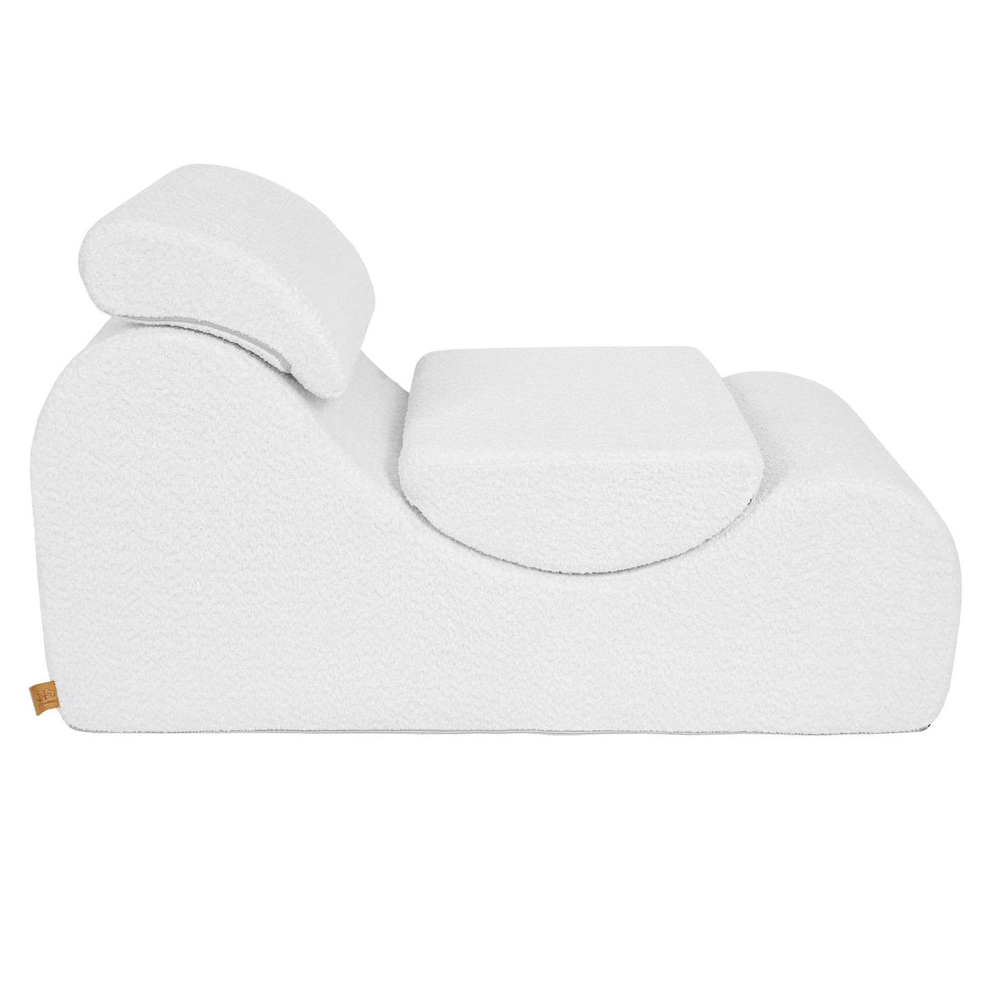 Wave Lounger Boucle - Wit - Comfortabel - Modern Design voor Kinderen - SpeelSterk SpeelSterk