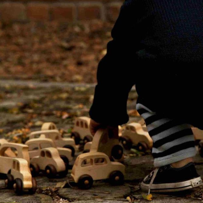 Houten Speelgoedauto - Natuurlijk Hout - Veilig En Fantasierijk Spelen - SpeelSterk SpeelSterk