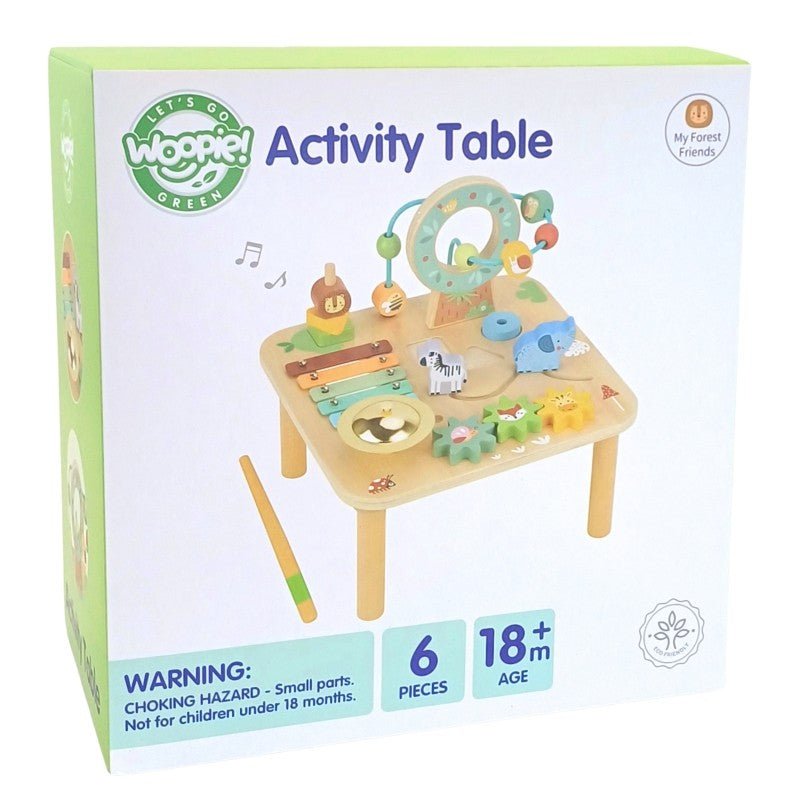 5-in-1 Houten Activiteitentafel - Groen - Educatief en Veilig - SpeelSterk 