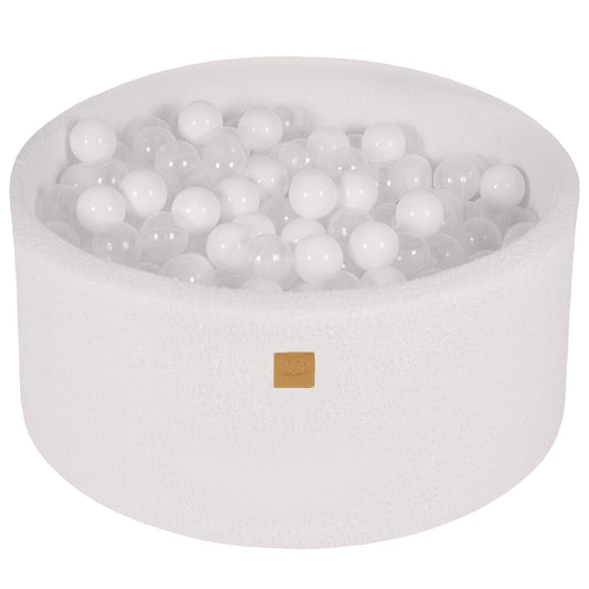 Ronde Ballenbak - Wit Boucle - Zacht en Veilig - 300 Witte Ballen - SpeelSterk 