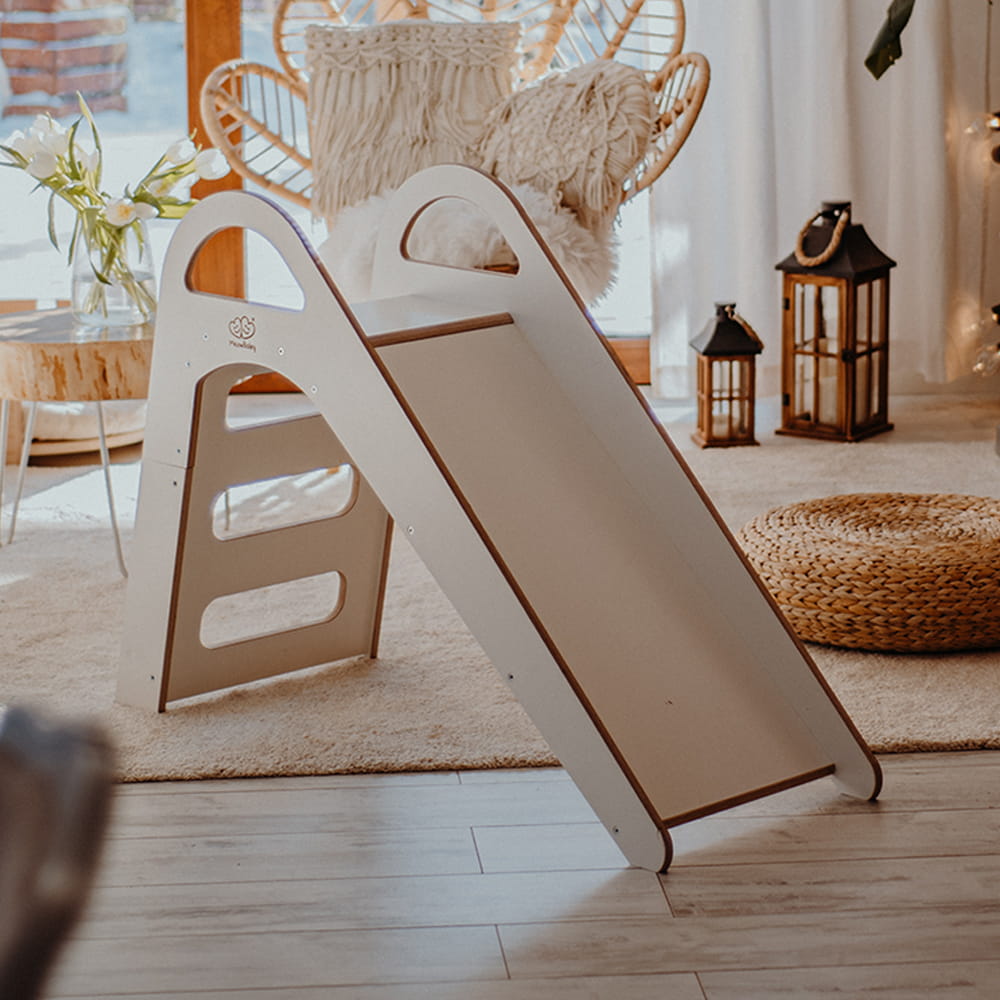 Houten Binnen Scandi Glijbaan - Natuurlijk Hout - Veilig Speelplezier - SpeelSterk 