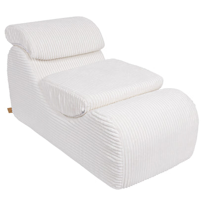 Wave Lounger - Witte Furrycord - Zacht en Comfortabel Speelmeubel - SpeelSterk 