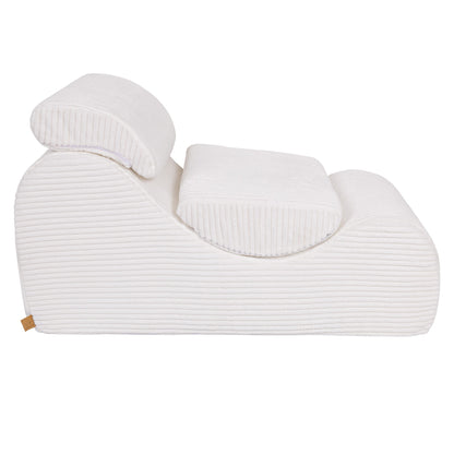 Wave Lounger - Witte Furrycord - Zacht en Comfortabel Speelmeubel - SpeelSterk 
