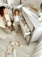 Baby Crib ELIN - Cappuccino/White - SpeelSterk.nl
