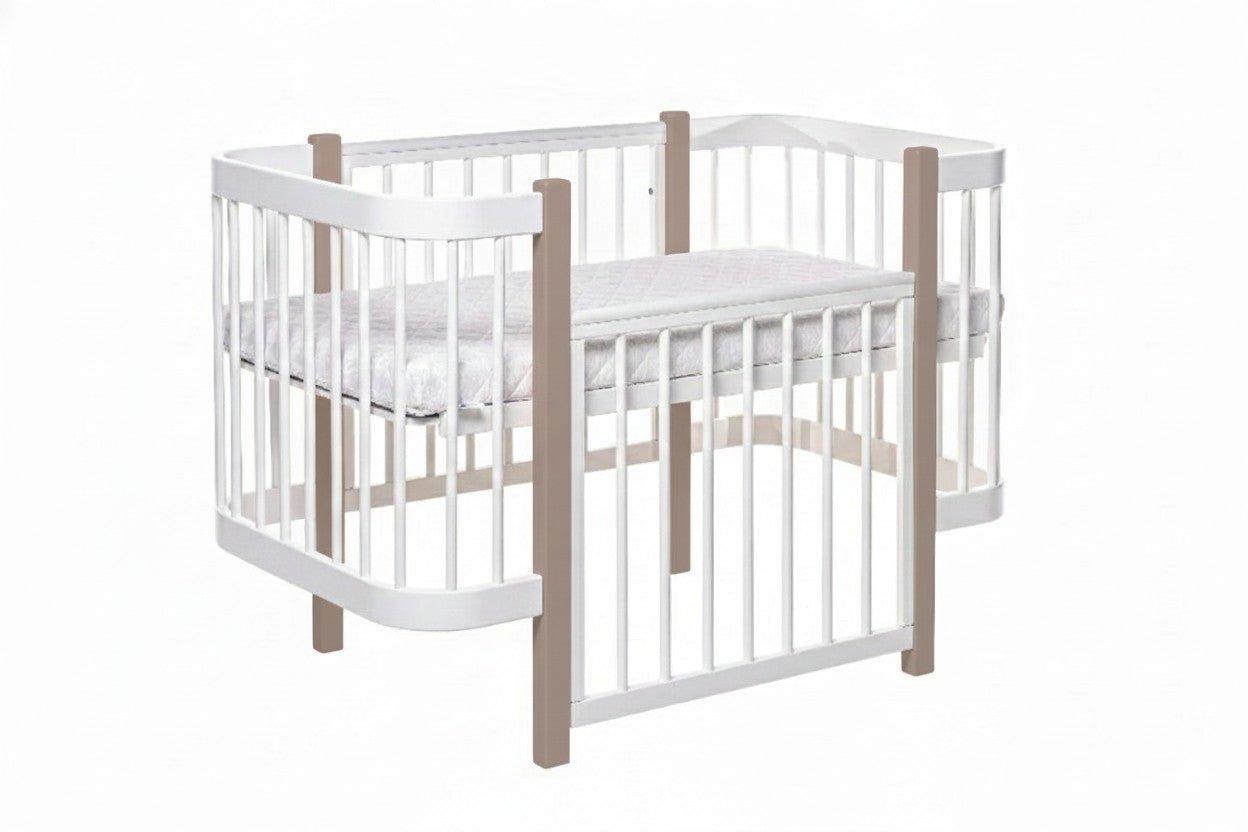 Baby Crib ELIN - Cappuccino/White - SpeelSterk.nl