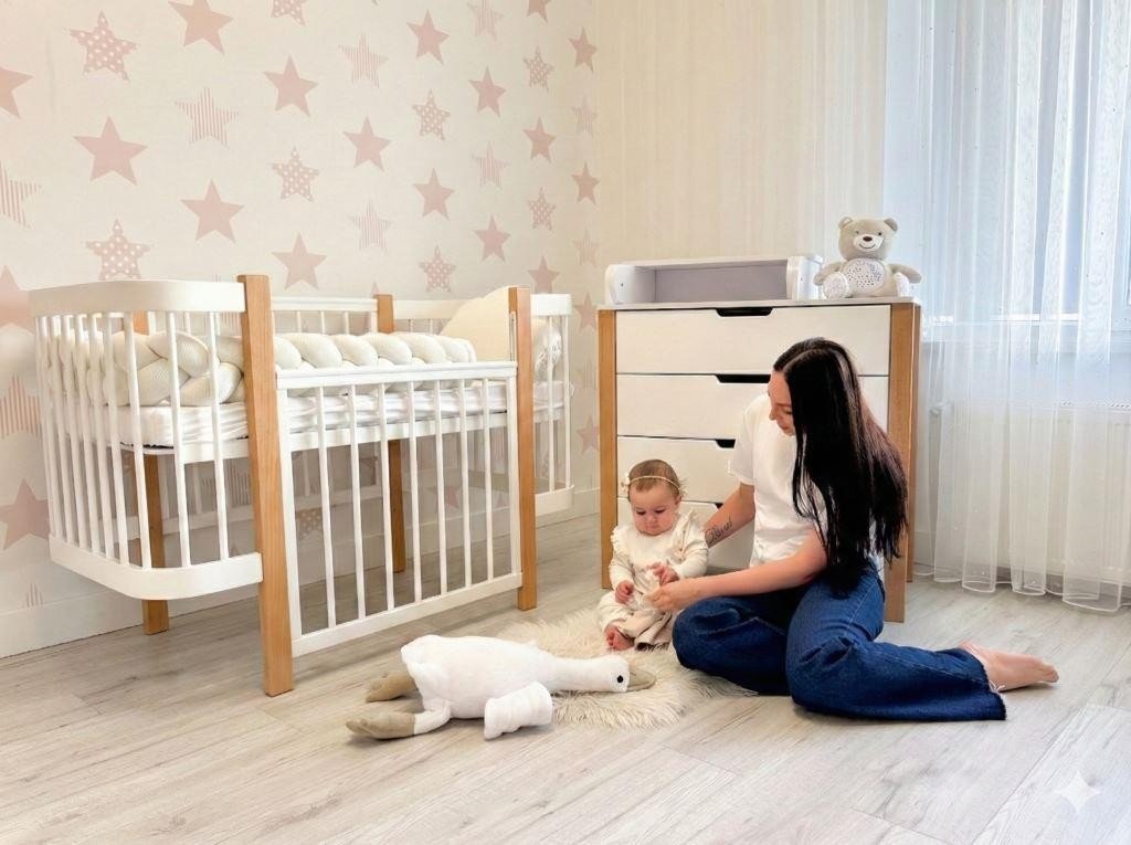 Baby Crib ELIN - Natural/White - SpeelSterk.nl