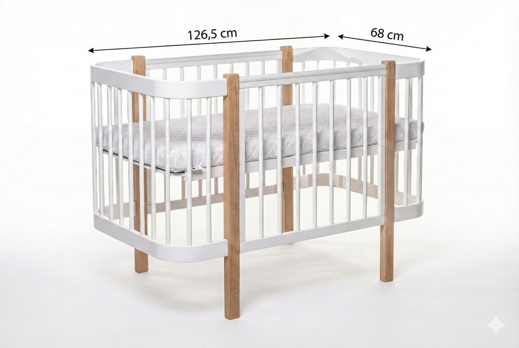 Baby Crib ELIN - Natural/White - SpeelSterk.nl